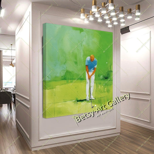 Golfer Canvas Print, Modern Golf Wall Art