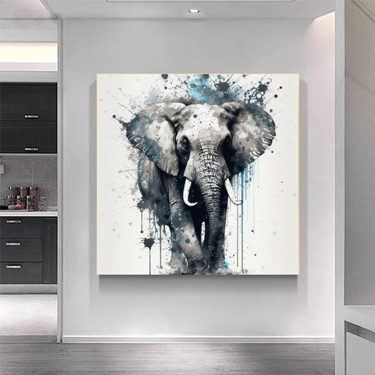 Vivid Colorful Abstract Elephant Wall Art – Modern Wildlife Canvas Print