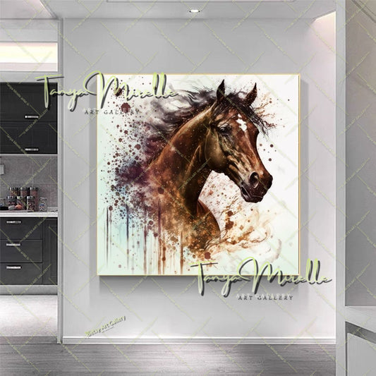Wild Horses Canvas Print – Modern Equestrian Wall Art