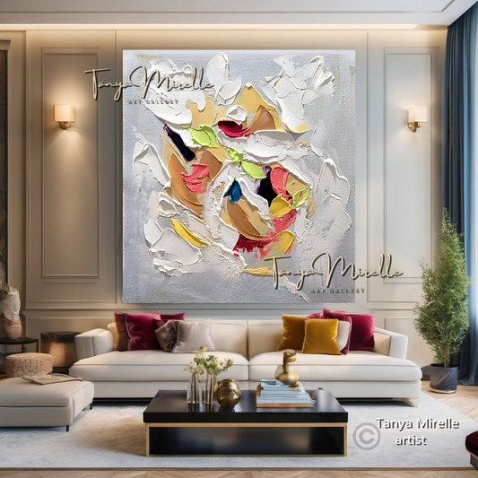 Colorful Abstract Impasto Painting - Textured Modern Wall Art on Canvas #84