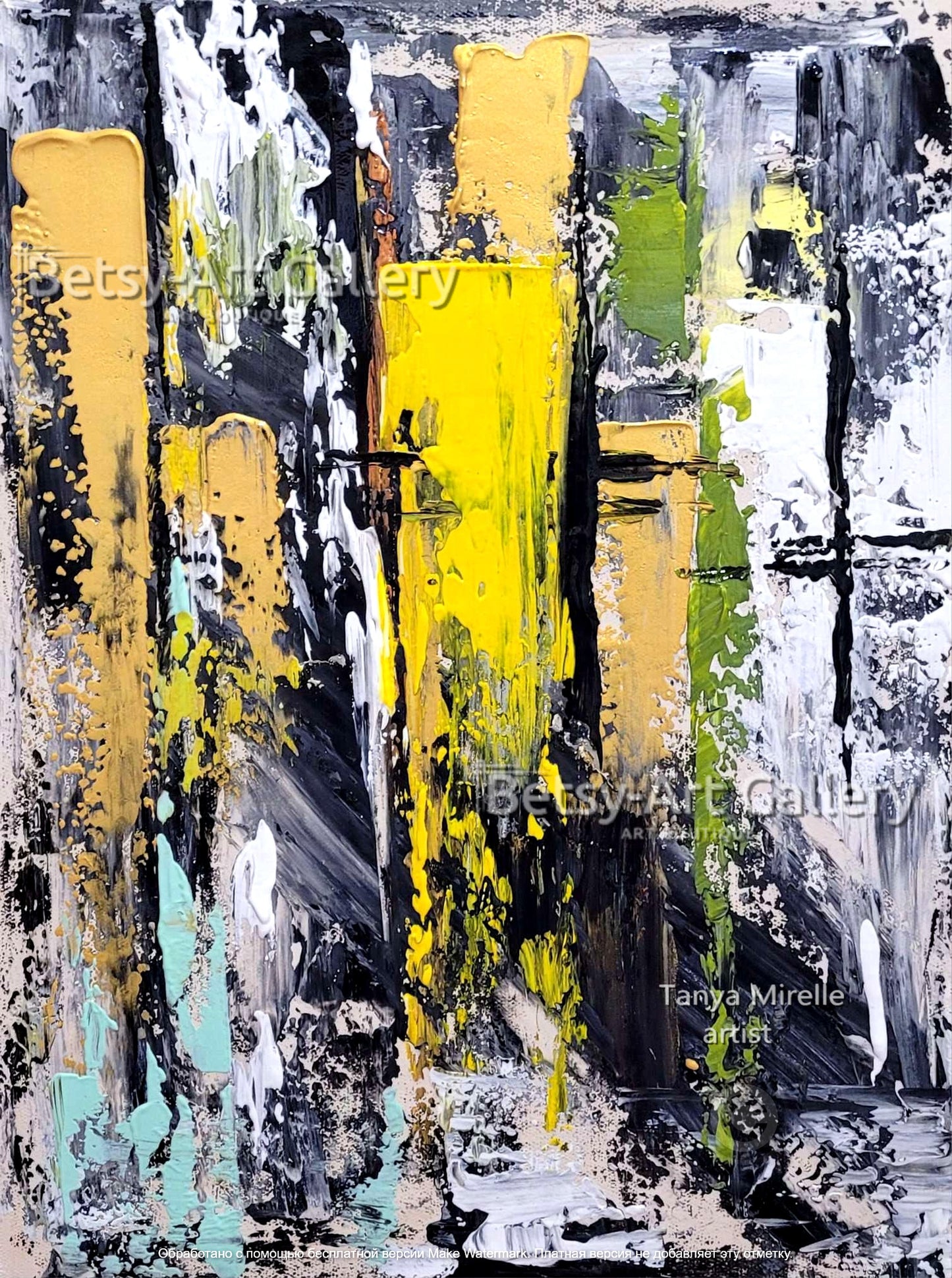Colorful Abstract Painting on Canvas - Modern Textured Wall Art #118