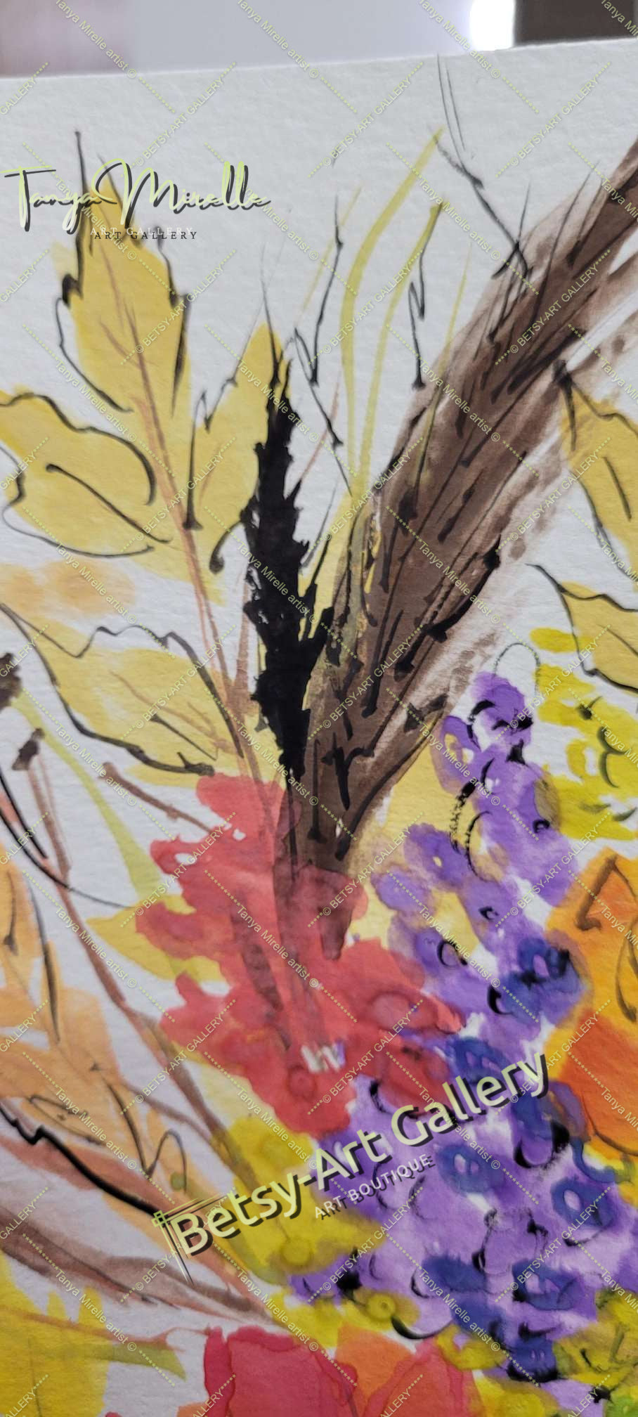 Watercolor Autumn Wild Flowers Painting, Botanical Wall Art No Frame abstract expressionism art print birthday gift blooming garden art botanical print colorful painting floral art floral painting garden painting gift for mom mediterranean art modern art modern wall art nature painting paper painting small painting wall art home decor watercolor floral watercolor flowers watercolor landscape watercolor painting