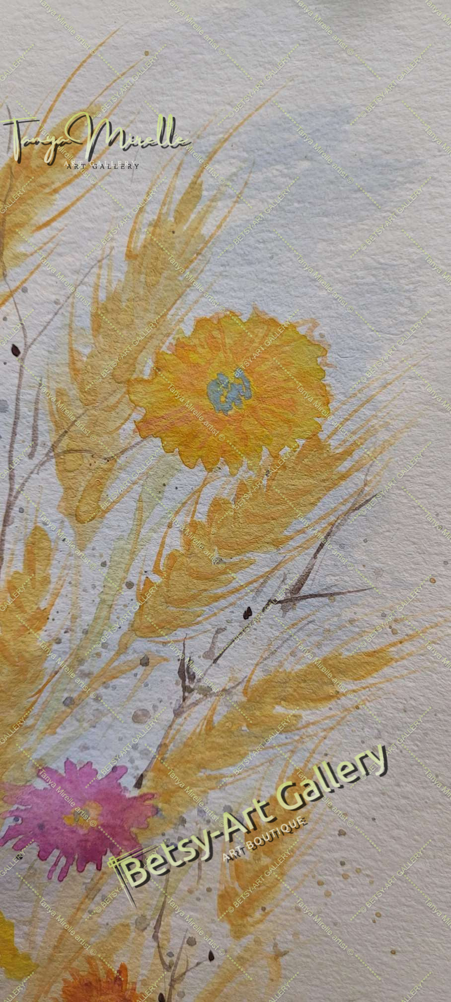 Watercolor Painting Ears of Wheat, Botanical Wall Art No Frame abstract expressionism art print birthday gift blooming garden art botanical print colorful painting floral art floral painting garden painting gift for mom mediterranean art modern art modern wall art nature painting paper painting small painting wall art home decor watercolor floral watercolor flowers watercolor landscape watercolor painting wildflowers painting