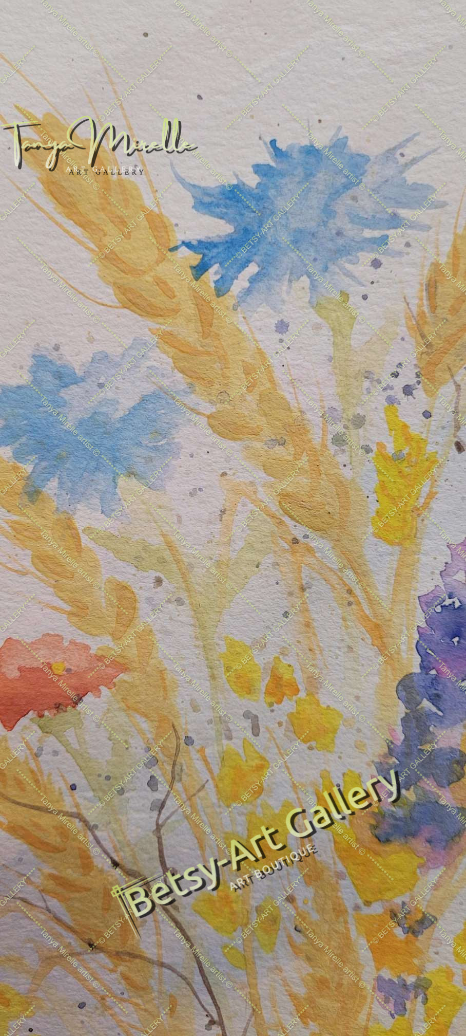 Watercolor Painting Ears of Wheat, Botanical Wall Art No Frame abstract expressionism art print birthday gift blooming garden art botanical print colorful painting floral art floral painting garden painting gift for mom mediterranean art modern art modern wall art nature painting paper painting small painting wall art home decor watercolor floral watercolor flowers watercolor landscape watercolor painting wildflowers painting