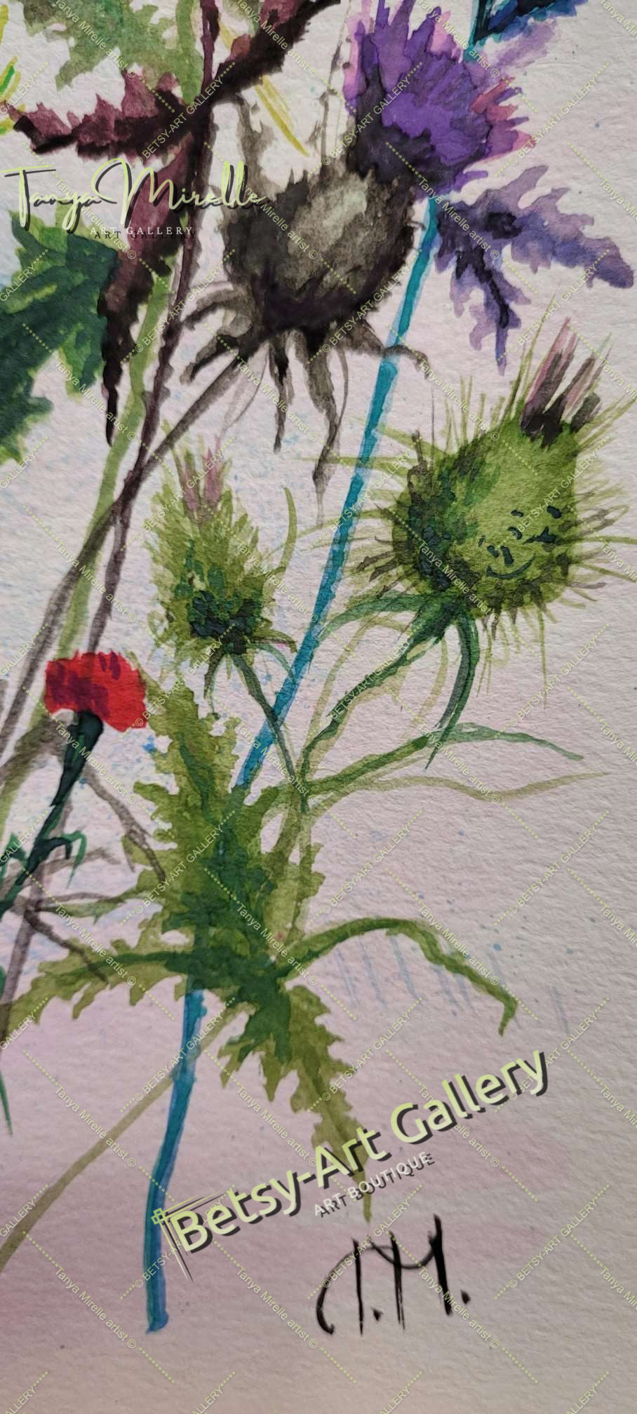 Watercolor Wildflowers Painting, Botanical Wall Art #2 No Frame abstract expressionism art print birthday gift blooming garden art botanical print colorful painting floral art floral painting garden painting gift for mom mediterranean art modern art modern wall art nature painting paper painting small painting wall art home decor watercolor floral watercolor flowers watercolor landscape watercolor painting