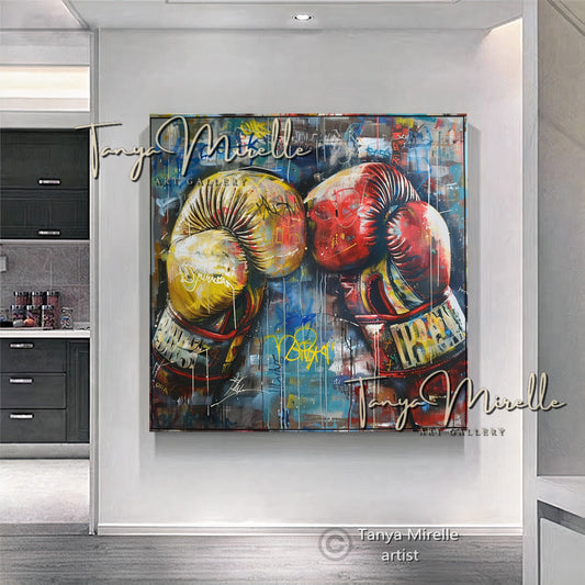 Graffiti Boxing Gloves Wall Art Print #2