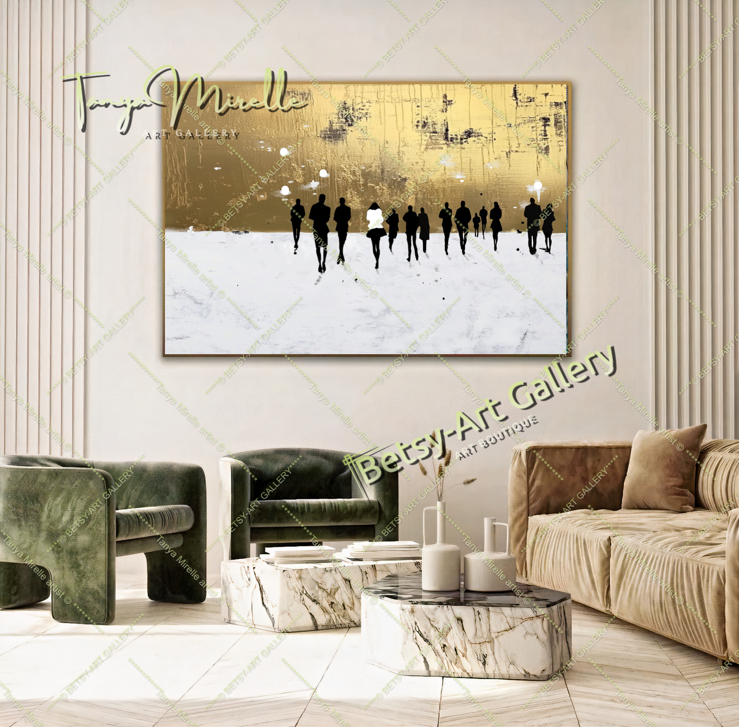 Gold Cityscape - Modern Abstract Painting #142