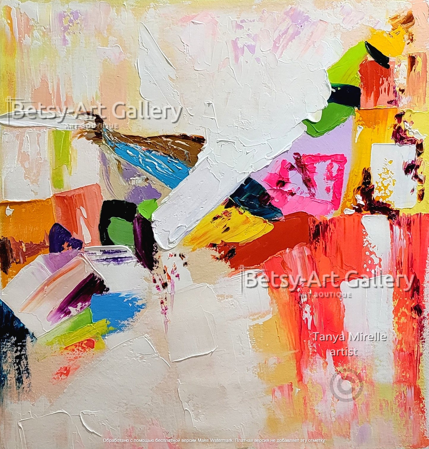 Contemporary Textured Wall Art - Colorful Abstract Oil Painting on Canvas #50