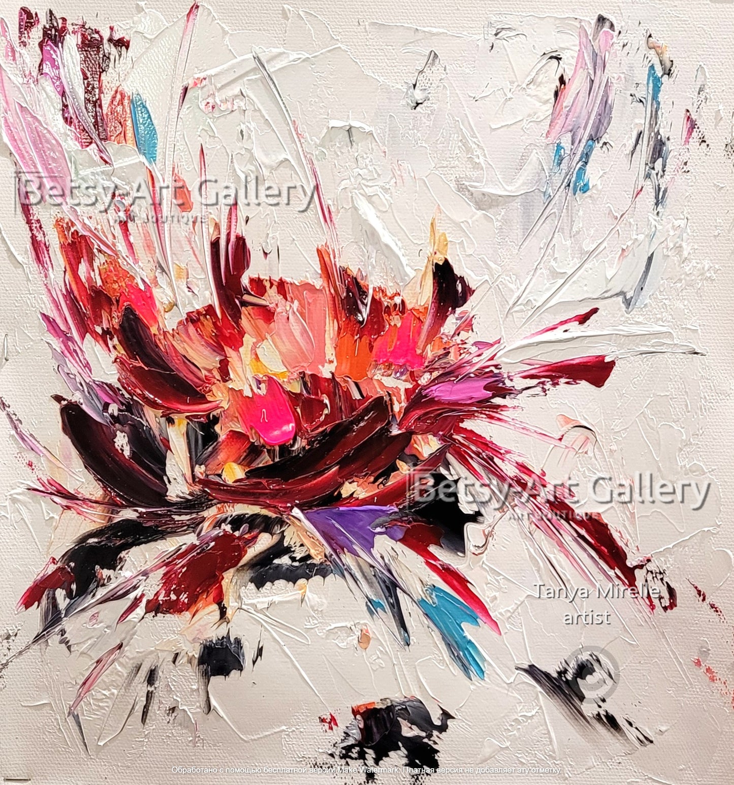Abstract Floral Painting - Colorful Modern Wall Art Canvas #106