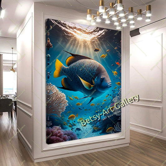 Caribbean Ocean Underwater Fish Canvas Print