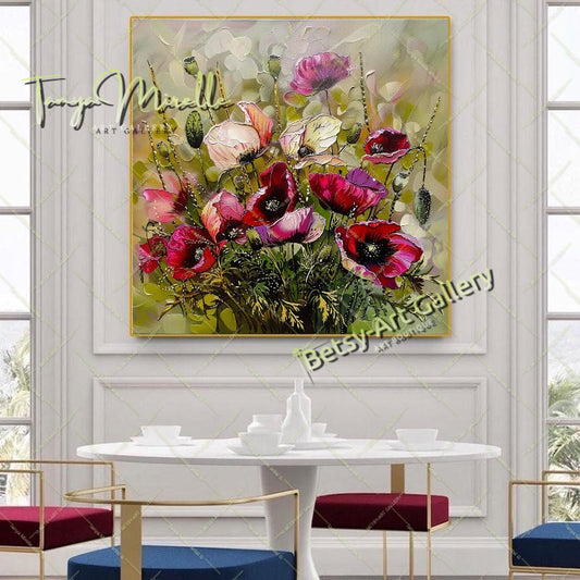 Wildflower Blooming Canvas Print, Nature Inspired Wall Art Decor