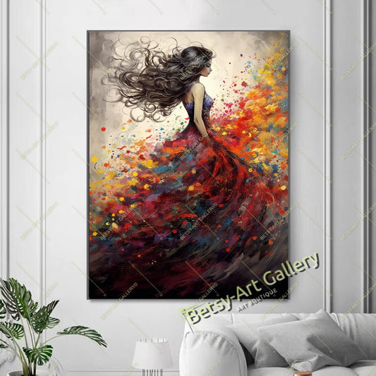 Happy Woman Canvas Print, Sunshine Nature Art