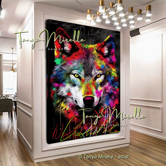 Vivid Graffiti Deer Canvas – Colorful Animal Print