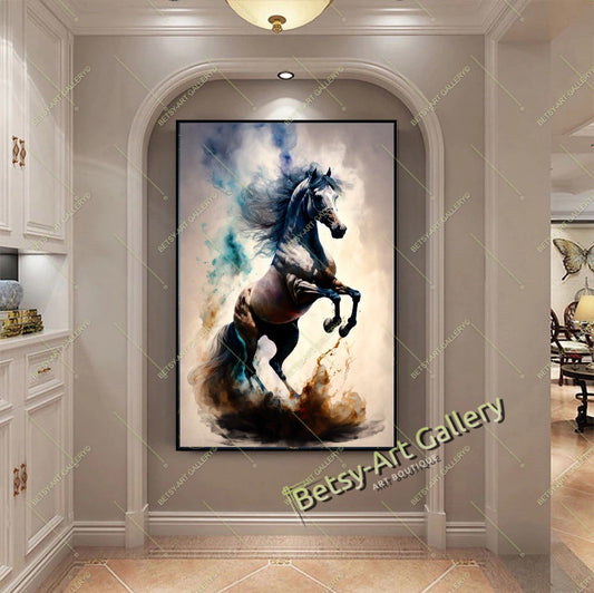 Arabian Running Horse Canvas Print - Modern Equine Art