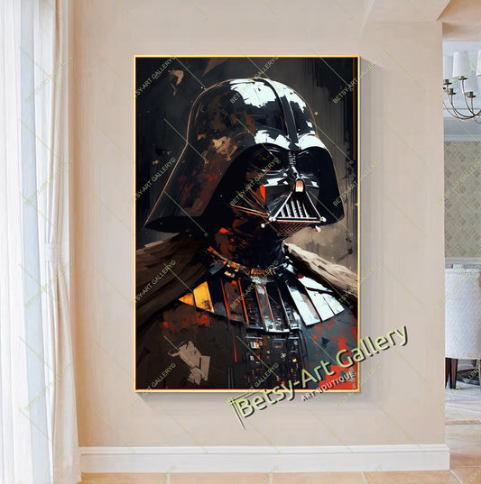 Galactic Legend Darth Vader Canvas, Modern Space Art Print