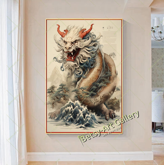 Ancient Vintage Chinese Calligraphy Canvas Print