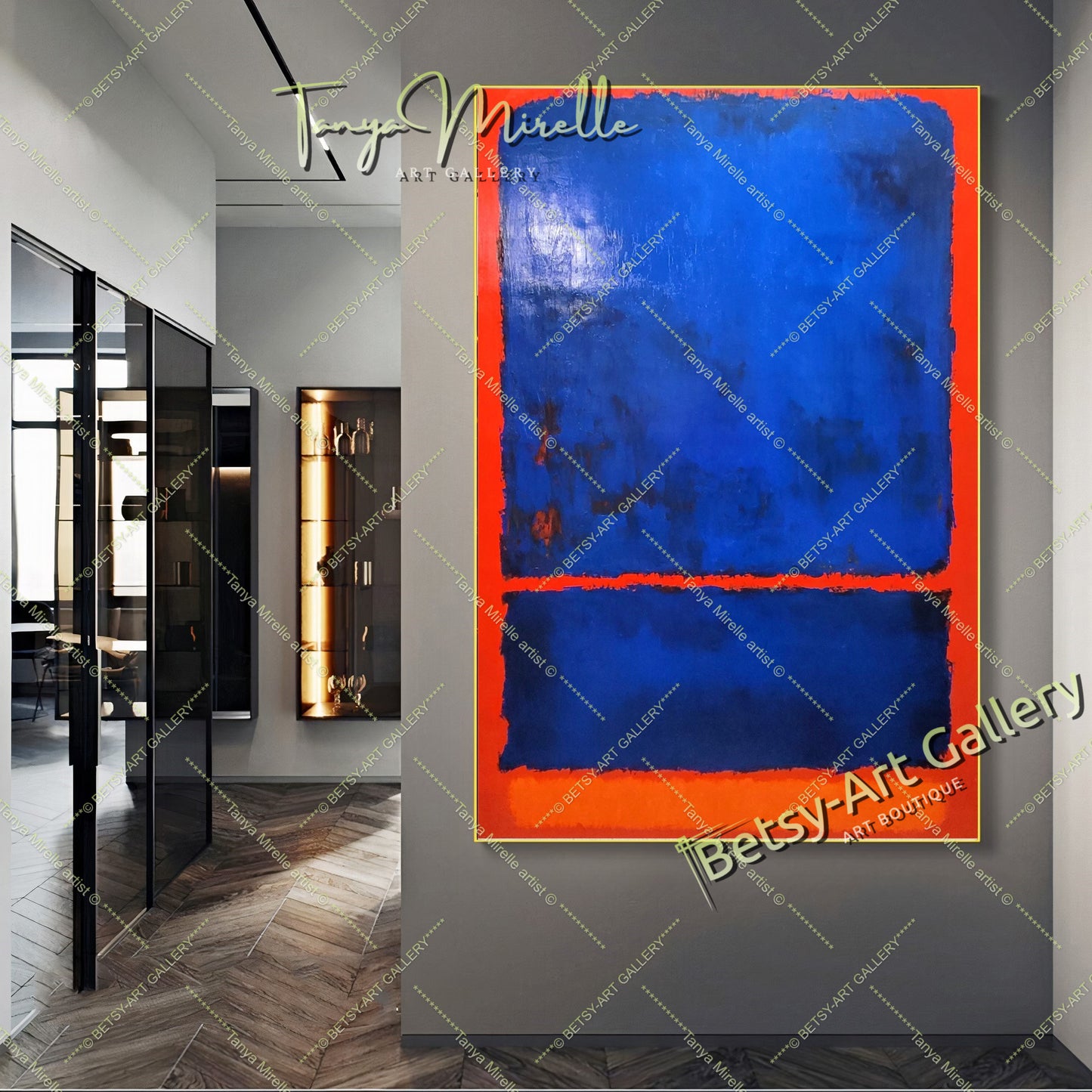 Mark Rothko Blue Red - Modern Abstract Painting