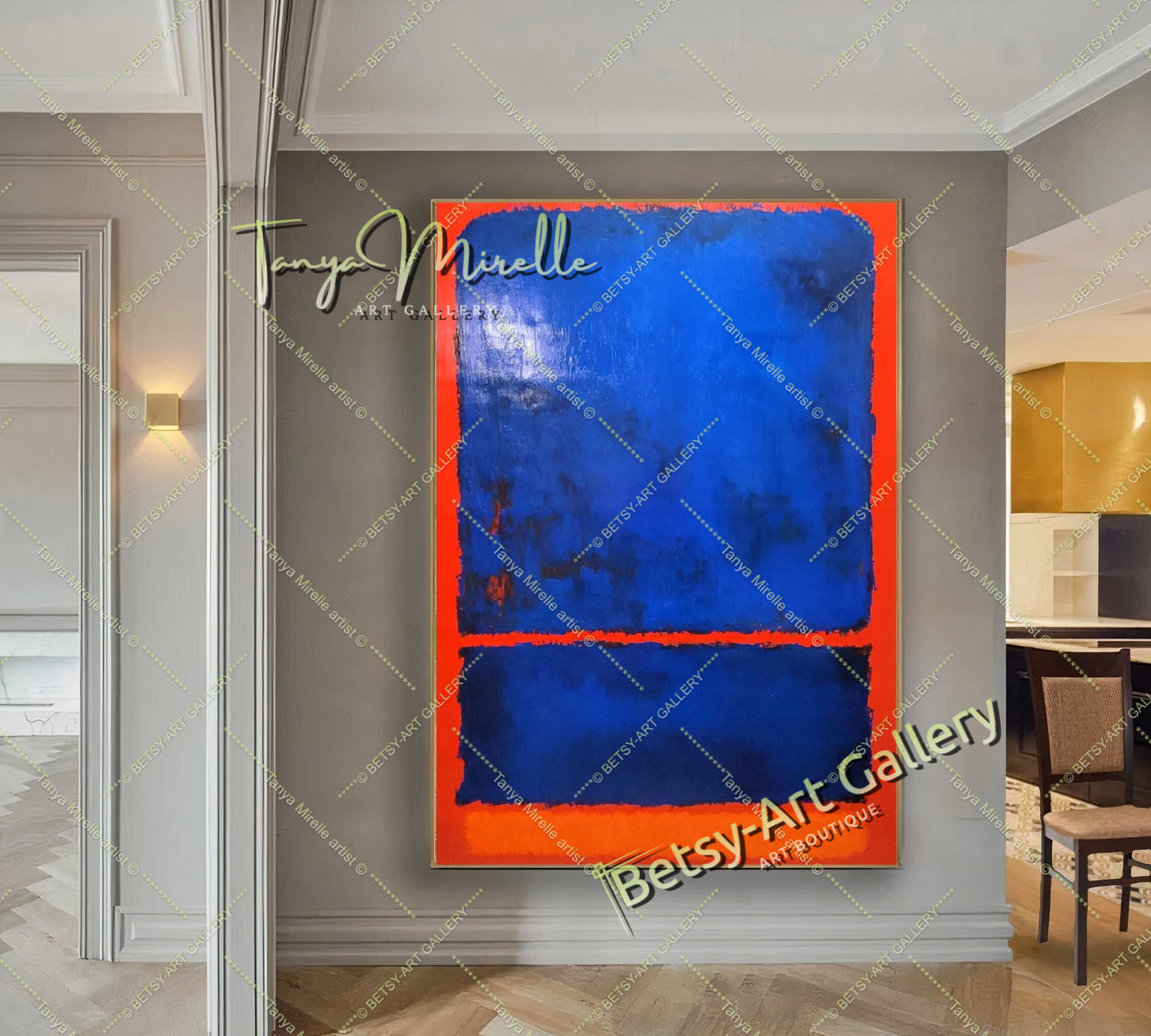 Mark Rothko Blue Red - Modern Abstract Painting