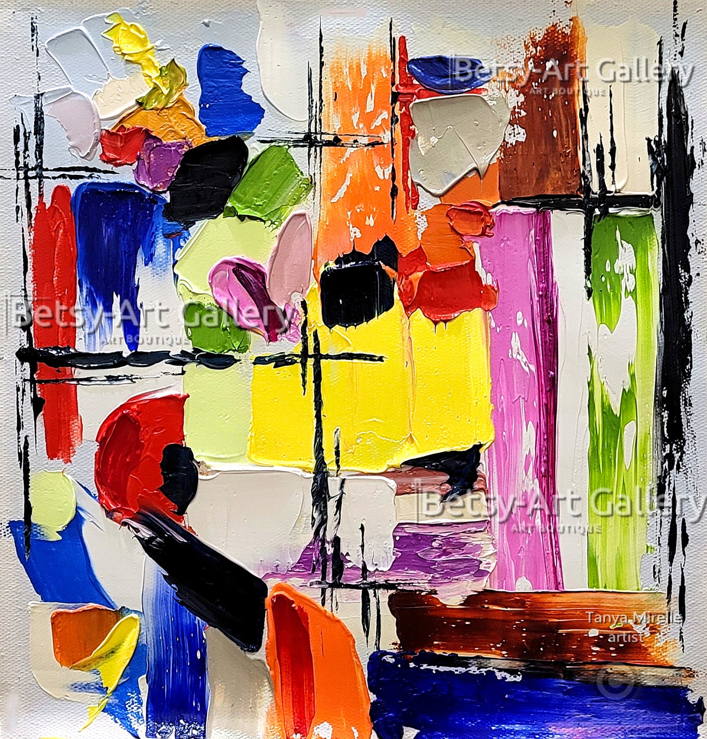 Vibrant Abstract Impasto Painting - Colorful Modern Wall Art #127