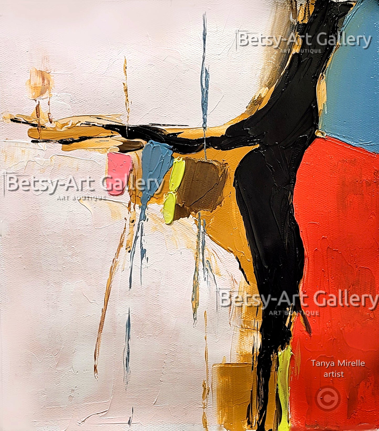 Colorful Abstract Impasto Painting - Textured Modern Wall Art #125