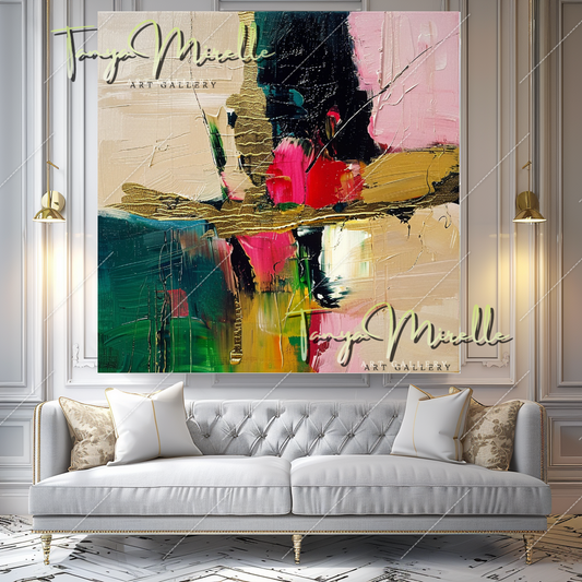 Palette Knife Abstract Painting, Large Canvas Wall Art #350