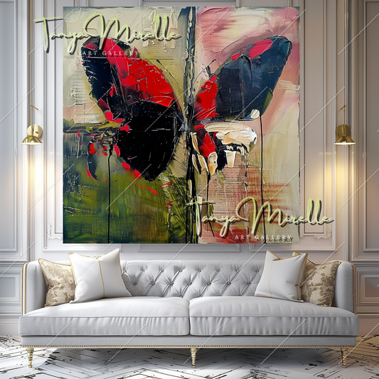 Bold Butterfly Abstract Oil Painting on Canvas #348