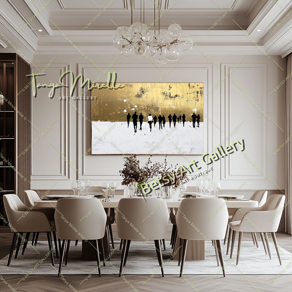 Gold Cityscape - Modern Abstract Painting #142