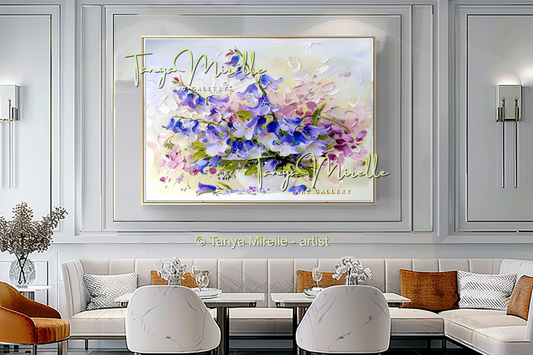 Wildflowers Bouquet Impasto Painting on Canvas #313