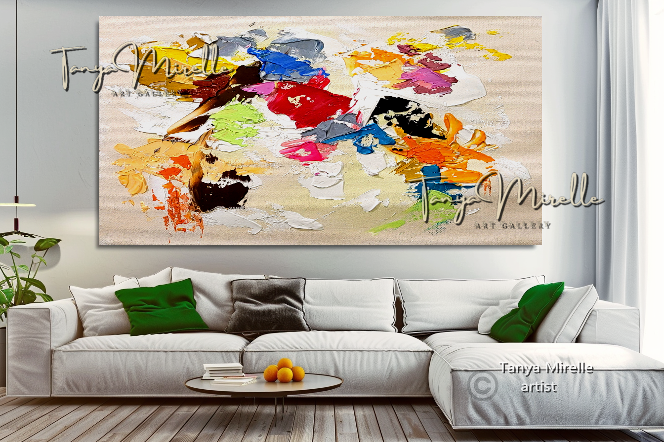 Colorful Abstract Impasto Painting - Textured Modern Wall Art #126