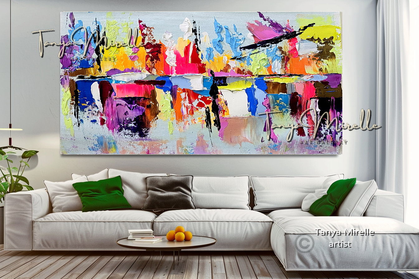 Vibrant Abstract Impasto Painting - Colorful Modern Wall Art #129