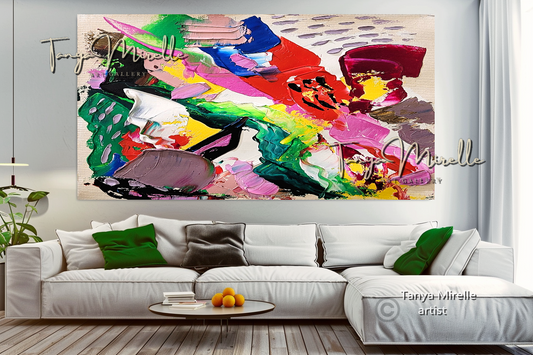 Vibrant Abstract Impasto Painting - Colorful Modern Wall Art #130
