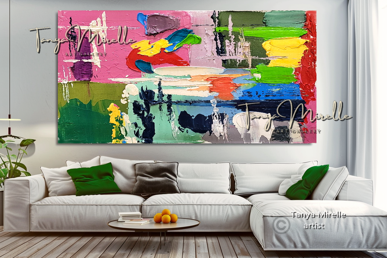 Vibrant Abstract Impasto Painting - Colorful Modern Wall Art #131