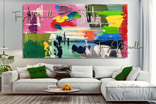 Vibrant Abstract Impasto Painting - Colorful Modern Wall Art #131