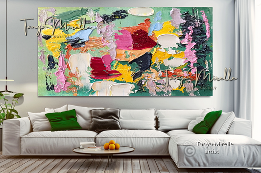 Vibrant Abstract Impasto Painting - Colorful Modern Wall Art #133
