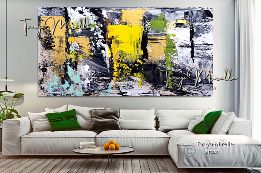 Colorful Abstract Painting on Canvas - Modern Textured Wall Art #118