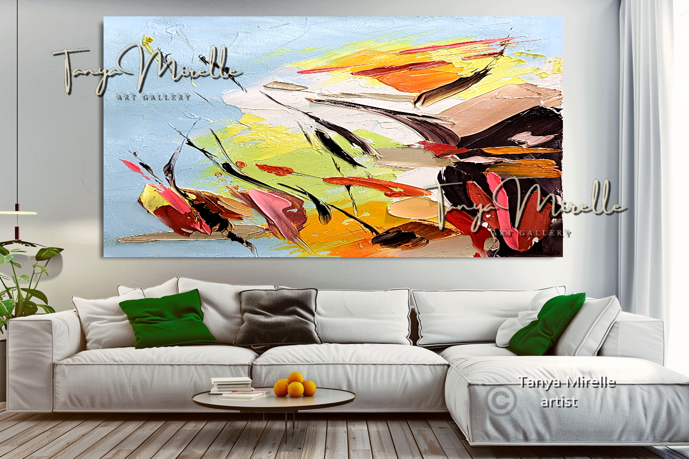 Vibrant Abstract Impasto Painting - Colorful Modern Wall Art #134