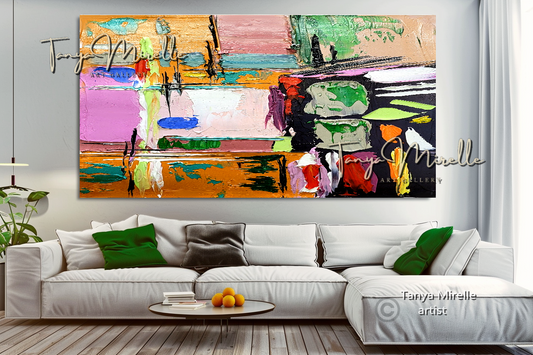 Vibrant Abstract Impasto Painting - Colorful Modern Wall Art #135
