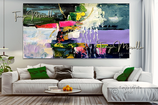 Vibrant Colorful Wall Art - Modern Abstract Textured Painting #139