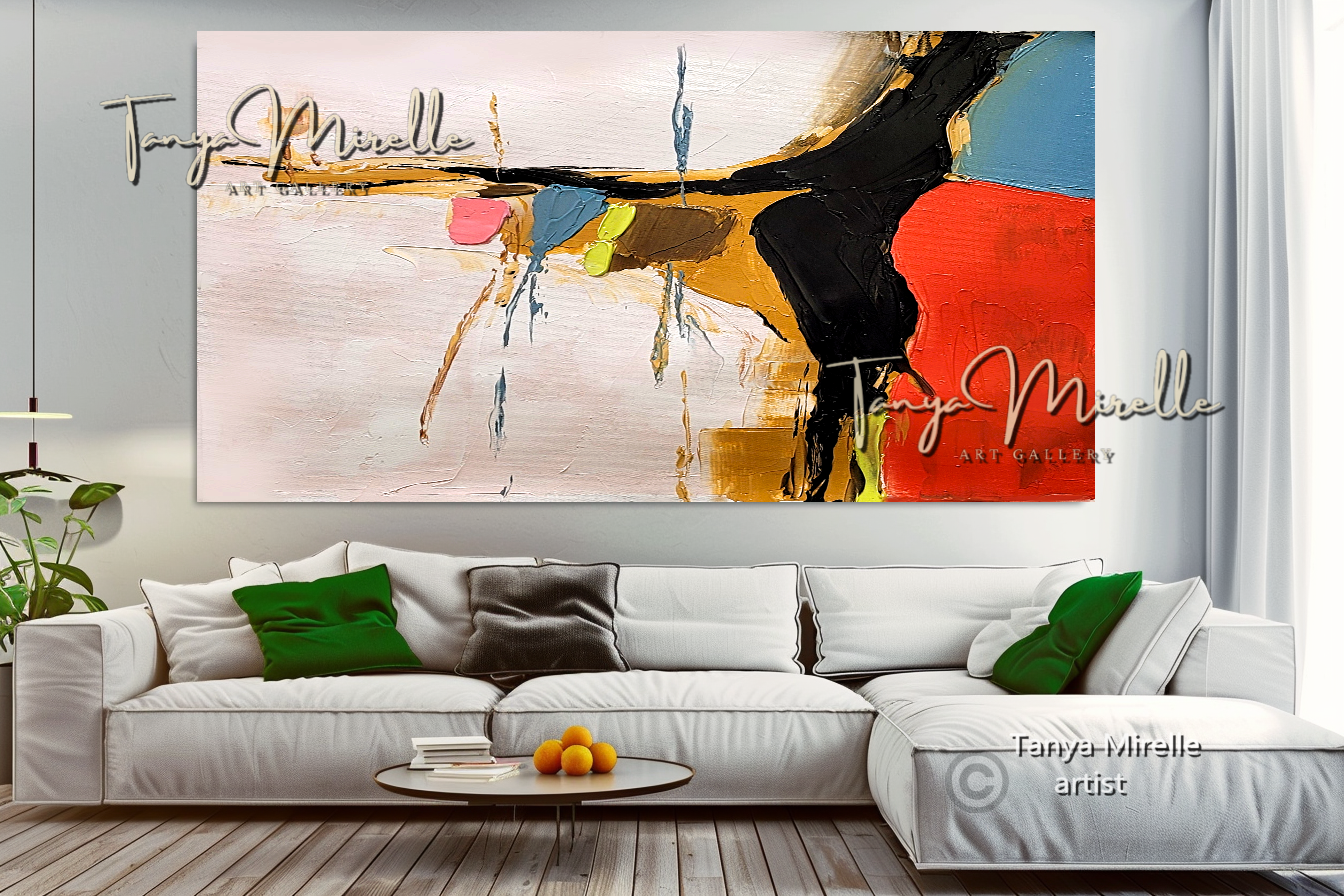 Colorful Abstract Impasto Painting - Textured Modern Wall Art #125