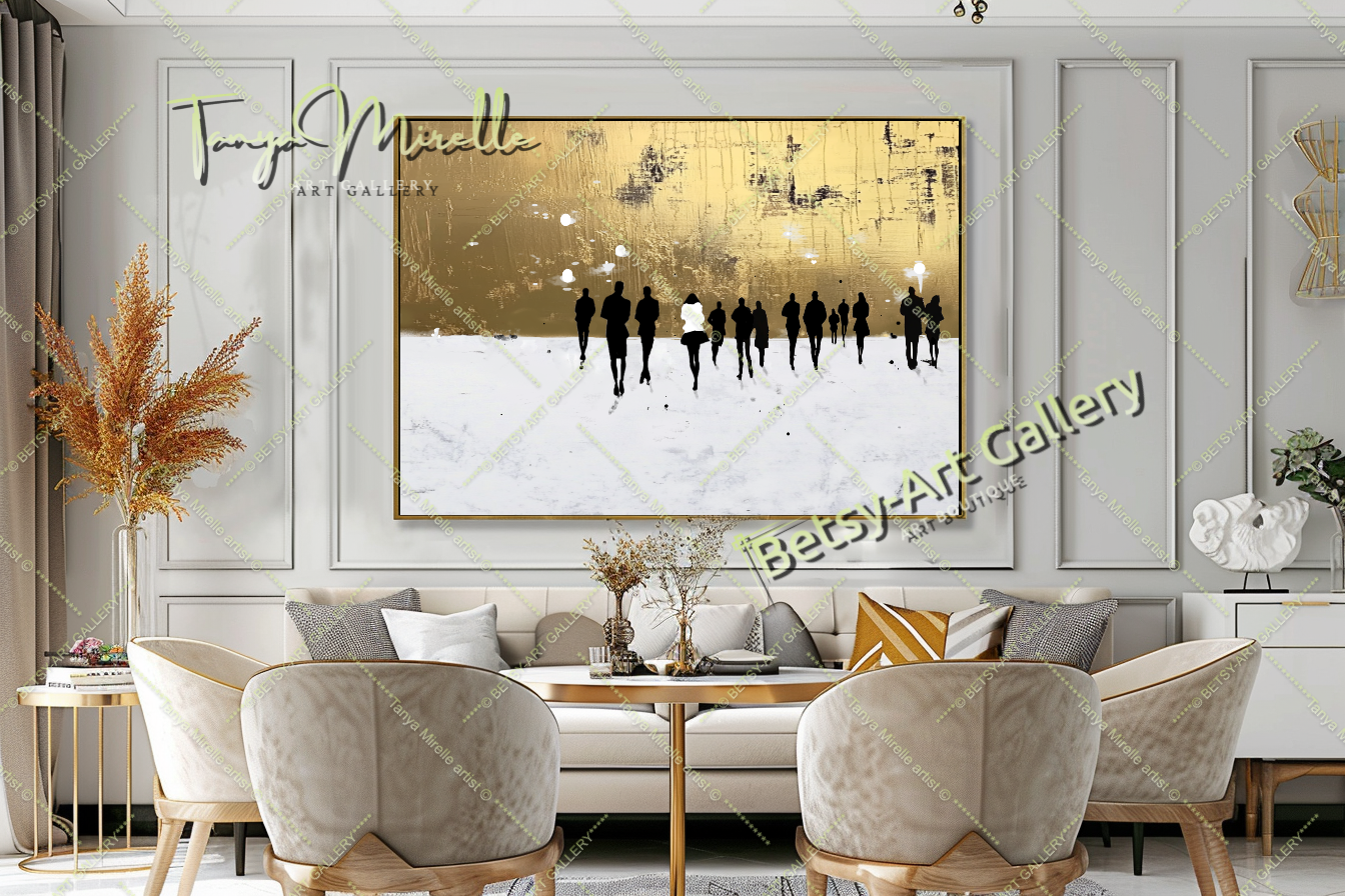 Gold Cityscape - Modern Abstract Painting #142