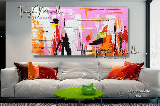 Contemporary Textured Wall Art - Colorful Abstract Oil Painting on Canvas #51