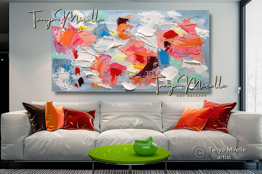 Contemporary Textured Wall Art - Abstract Impasto Oil Painting on Canvas #56