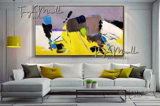 Large Abstract Impasto Painting - Colorful Modern Wall Art on Canvas #68