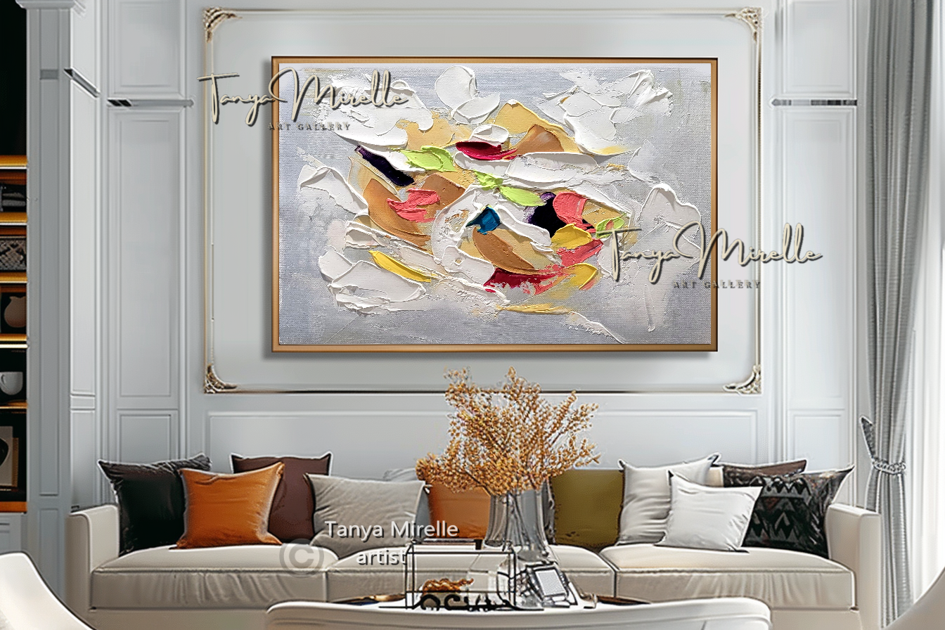Colorful Abstract Impasto Painting - Textured Modern Wall Art on Canvas #84