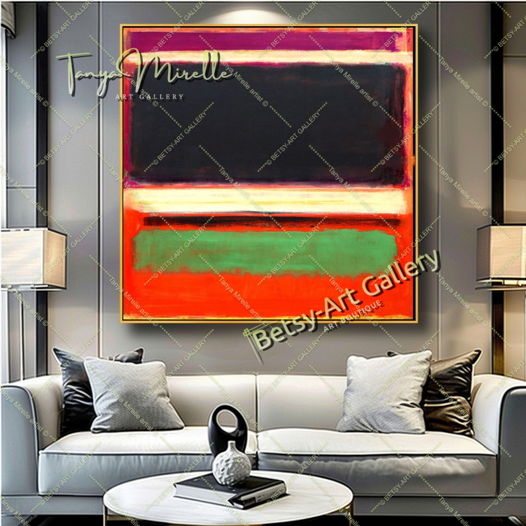 Mark Rothko Black Red Green - Modern Abstract Wall Art