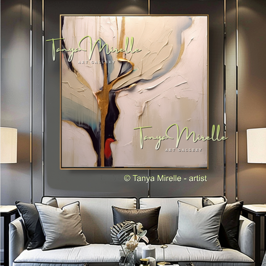 Minimalist Grey White Abstract Painting - Modern Wall Art #182