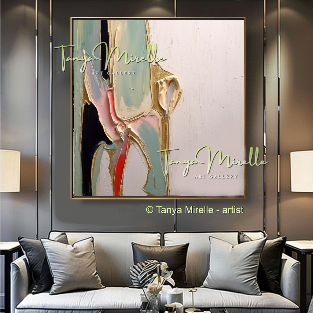 Minimalist Beige Abstract Painting - Large Modern Wall Art #179
