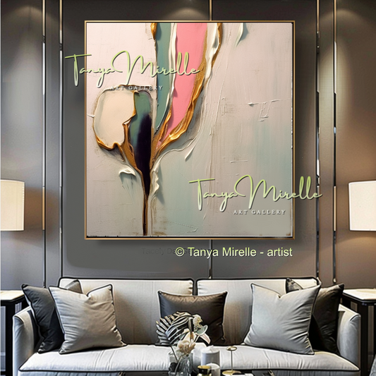 Minimalist Beige Abstract Painting - Large Modern Wall Art #179