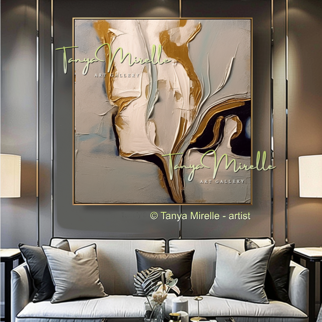 Minimalist Grey White Abstract Painting - Modern Wall Art #182