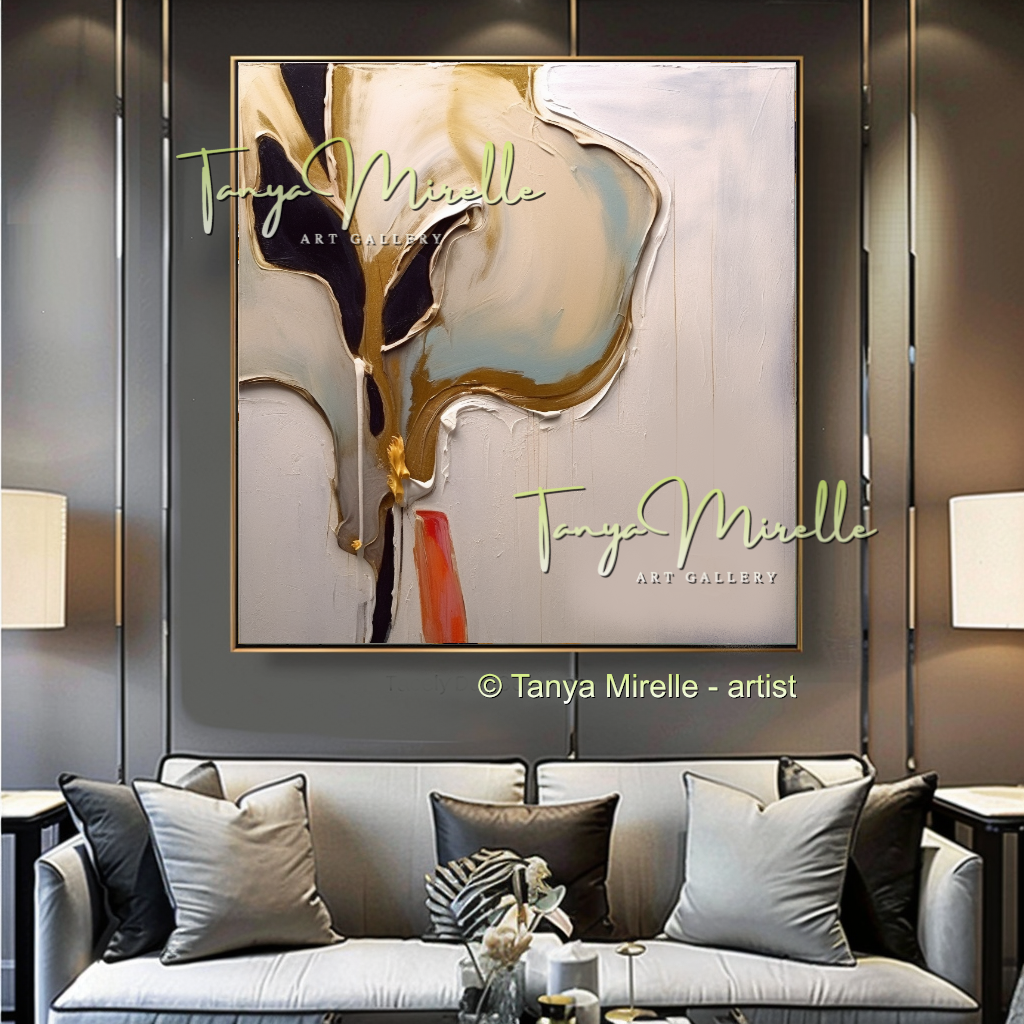 Minimalist Grey White Abstract Painting - Modern Wall Art #182